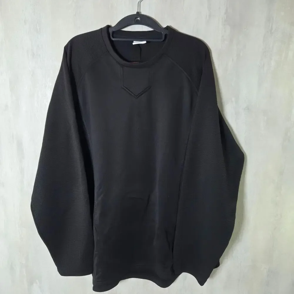 Majestic Sweatshirt Mens 2XL Black Therma Base Thermal Knit Pullover Crew Neck